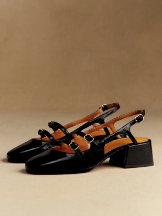 Sezane Shoes - Sezane Paula Babies in Black Patent Leather